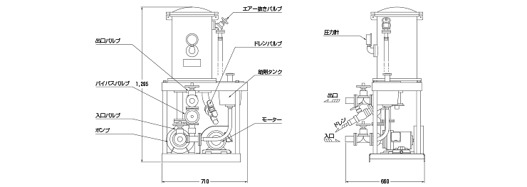 F30型 精密ろ過機図面